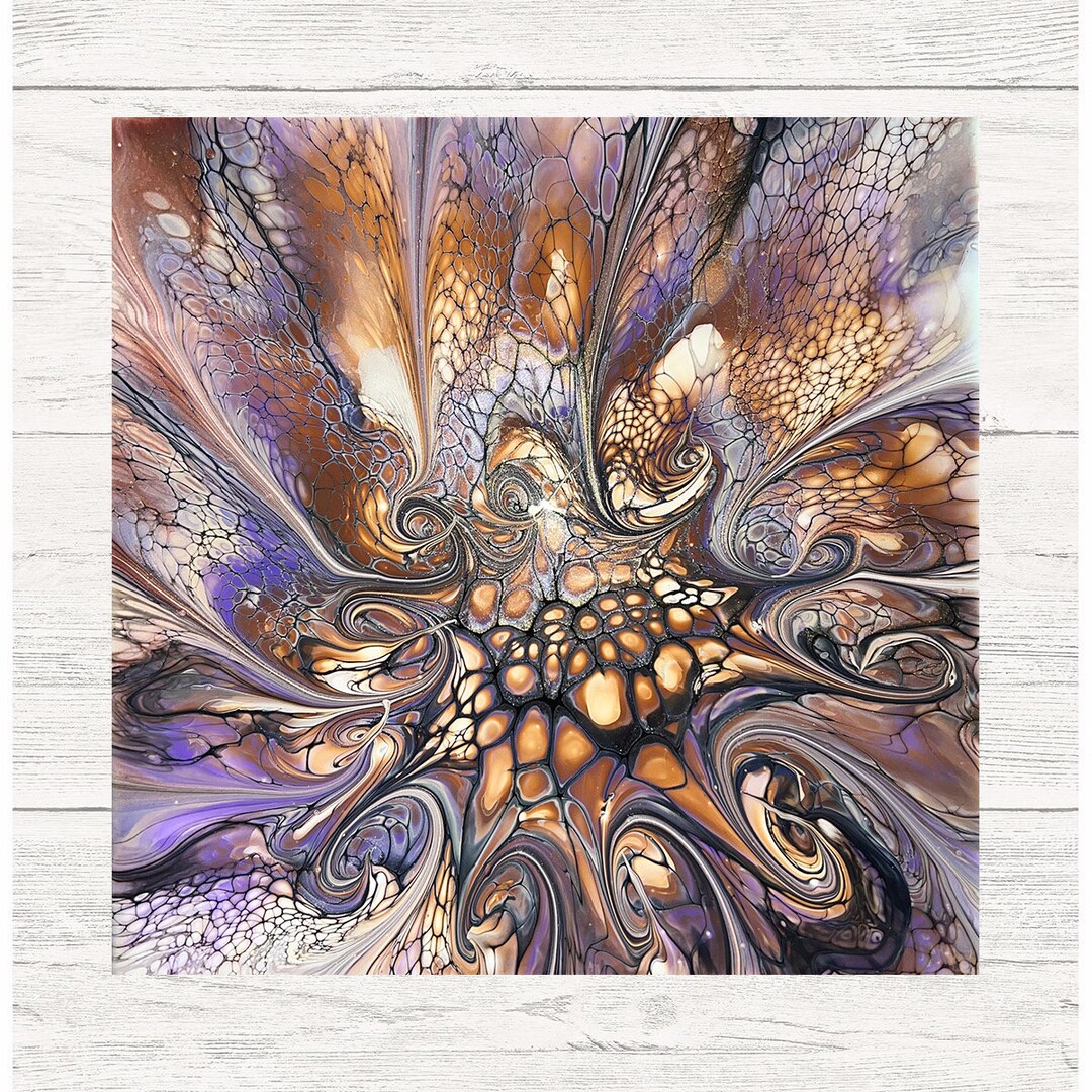 Boysenberry Latte III Acrylic Painting on Canvas Etsy