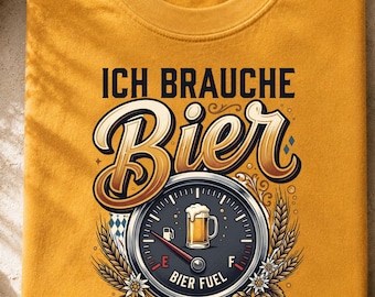 Lustiges Bier T-Shirt Ich brauche Bier, Zapfanzeige Motiv, Unisex