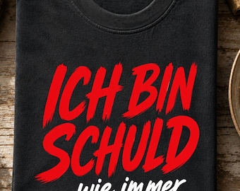 Ich bin schuld T-Shirt, witziges Spruchshirt, Unisex, lockerer Schnitt, Statement Print