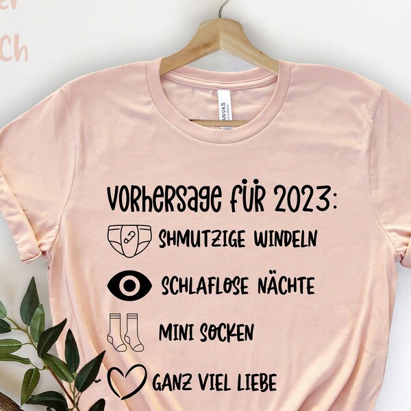 Werdender papa & werdende mama , Lustige Schwangerschaft, Mama zu sein Shirt, Baby Mädchen Ankündigung Shirt, VORHERSAGE 2023 BABYPARTY