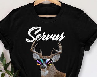 Servus Hirsch T-Shirt, Trachtenshirt Herren, Hirsch T-Shirt, Lederhose Trachtenshirt, Lustig sarkastisch, Teen Boy lustig, Trendiges