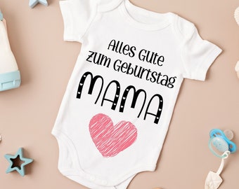 Alles Gute zum Geburtstag Mama Baby Body, Spruch Alles Gute Zum Geburtstag Mama Geschenk Strampler, Babyparty Geschenk, neu für die Crew