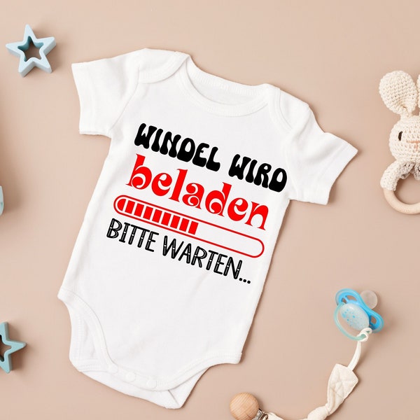 Windel wird beladen, Baby Body langarm Mädchen Junge , Sprüche Baby, Lustiges Kackbaby, neues Mama-Babyparty Geschenk, Lustiger Baby Body