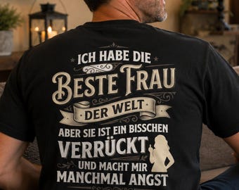Camiseta para hombre Beste Frau der Welt, lustiger Spruch, estampado vintage