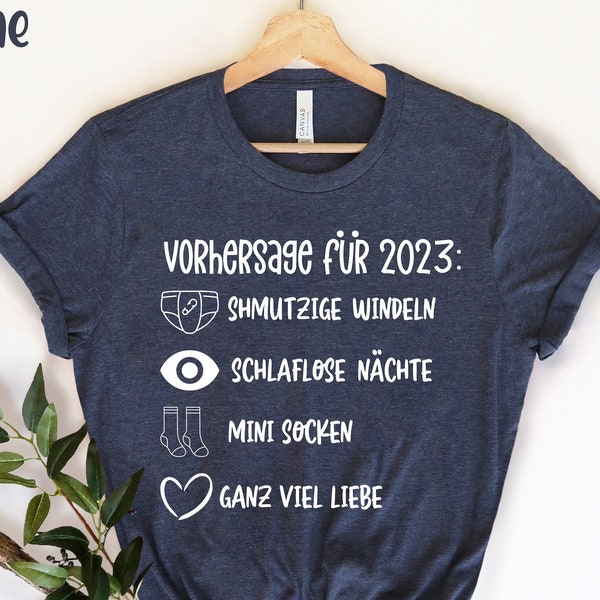 Werdender papa & werdende mama , Lustige Schwangerschaft, Mama zu sein Shirt, Baby Mädchen Ankündigung Shirt, VORHERSAGE 2023 BABYPARTY