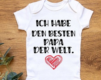 Baby Body mit Spruch ich Habe den besten Papa der Welt Geschenk Geburtstag, Alles Gute zum Geburtstag Papa, Papa Geburtstag Strampler,