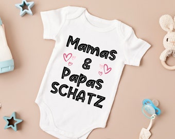 Mamas & Papas Schatz Baby Strampler, Geschenk für Babys, Mama und Papa Baby Strampler, Outfit für Babys, Lustiges Geschenk für Mama