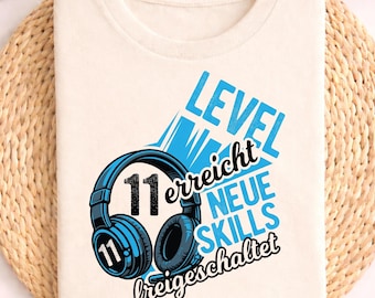 Level 11 Geburtstag Shirt, Level 11 erreicht neue Skills freigeschaltet, Gaming Geburtstag Geschenk, Kinder Level Up Shirt, Gamer Geburtstag