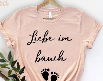 Liebe im Bauch, Baby Laden, Schwangerschaft Ankündigung, Lustige Schwangerschaft Shirt, Schwangere Shirt, Baby Enthüllen, Mama Geschenk