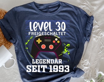 30. Geburtstag Mann Frau, 30 Jahre 1993, Deko Lustig Geschenk T-Shirt, t-Shirt für Spieler, , Lustige Spiele , Spieleabend, Gamer Leben