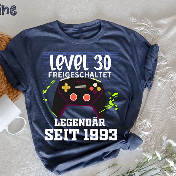 30. Geburtstag Mann Frau, 30 Jahre 1993, Deko Lustig Geschenk T-Shirt, t-Shirt für Spieler, , Lustige Spiele , Spieleabend, Gamer Leben