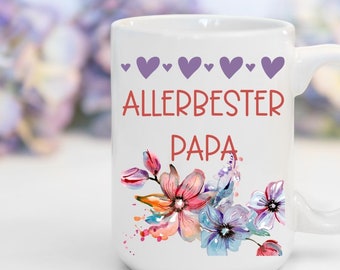 Tasse mit Spruch, Allerbester Papa, Schöne Geschenkidee, Geschenk für Papa Kaffeetasse, Lustiges Geschenk für, Weihnachtsgeschenk für Vater