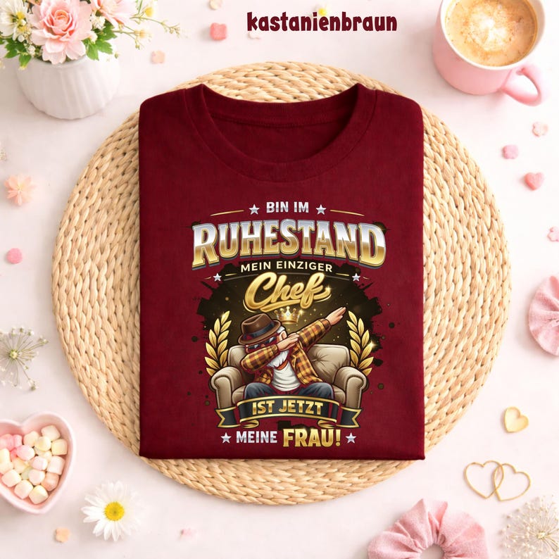 Bin im Ruhestand Shirt lustiger Ruhestand Spruch Shirt, Mein einziger Chef ist jetzt meine Frau Shirt, Rentner Humor Geschenk , Ruhestand image 3