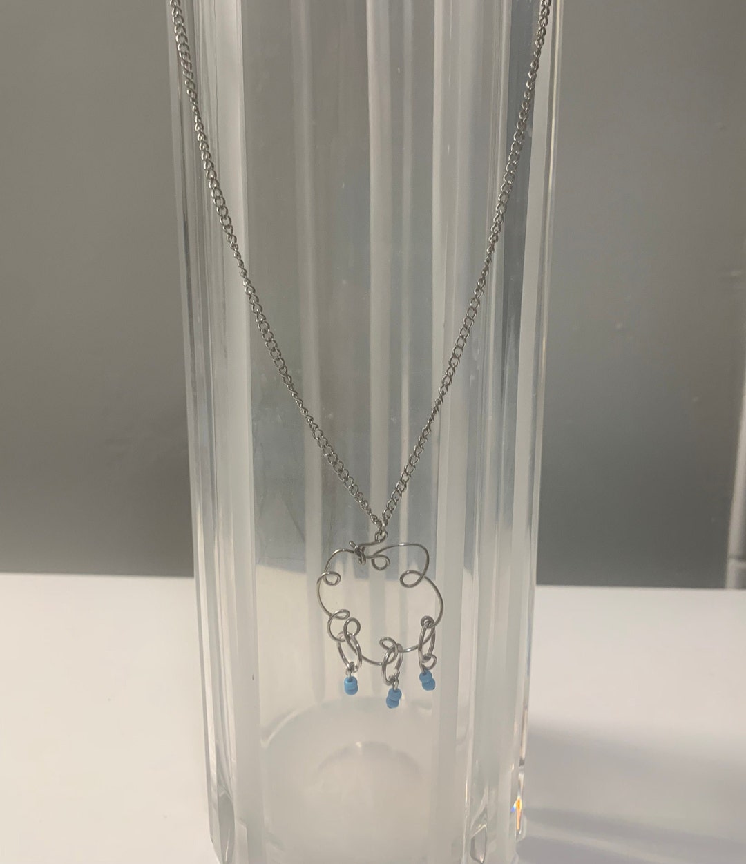 Rain Cloud Necklace With Raindrops - Etsy