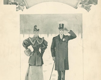 1892 Rare Antique Magazine VOGUE – 24 décembre | Illustration de mode victorienne édouardienne | Téléchargement numérique Vogue
