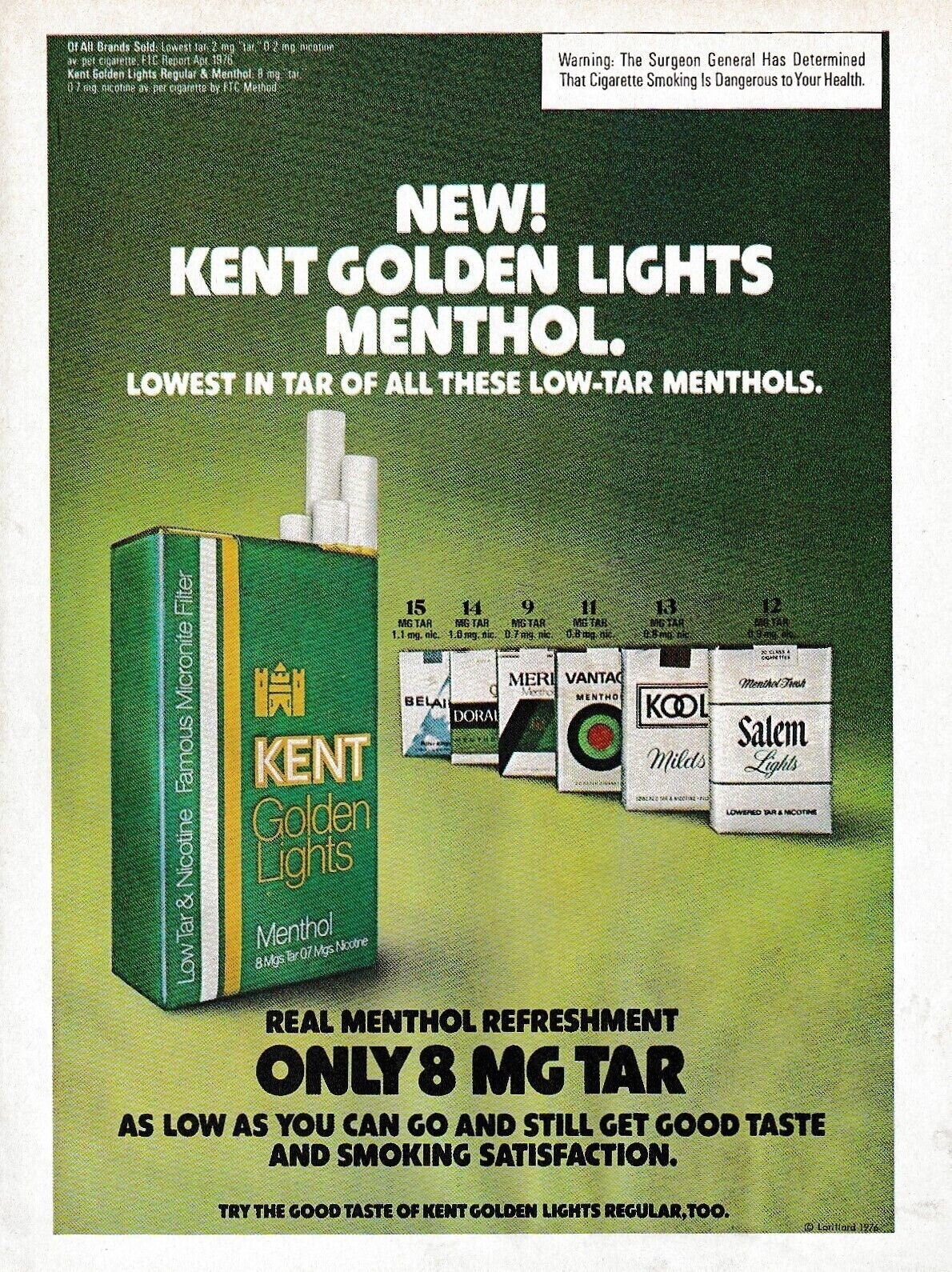 1976 Print Ad Kent Golden Lights Cigarettes Etsy