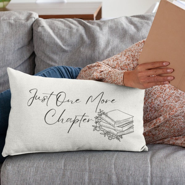 Farmhouse Style Pillow Just One More Chapter Reading Pillow Book Pillow Throw Reading Pillow Gift For Reader Book Lover Gift Pillow For Her