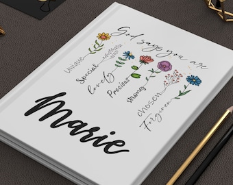 Personalized Christian Journal: "God Says You Are" Floral Notebook