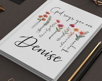 Personalized Christian Journal for Women, Floral Religious Notebook