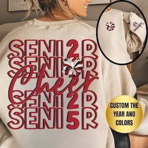 Senior Cheer Sweatshirt Custom Class Of 2026 Cheerleader Crewneck Personalized Senior Night Cheerleading Gift Graduation Senior Cheer Shirt