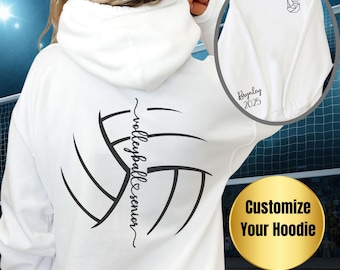 Custom Volleyball Senior Hoodie Personalized Volleyball Senior Night Team Gift Class Of 2026 Volleyball  Sweatshirt Name And Number Shirt