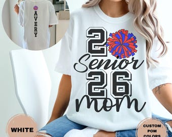 Senior Cheer Mom Comfort Colors Shirt Personalized Team Colors And Name 2027 T-Shirt Gift For Senior Night