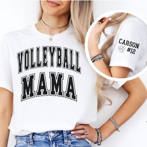 Custom Volleyball Mom Shirt Personalized Name And Number Volleyball Mom T-Shirt Gift Volleyball Mama Game Day Tee Volleyball Tshirt For Mama