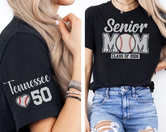 Chemise de baseball personnalisée pour maman pour senior, promotion 2026