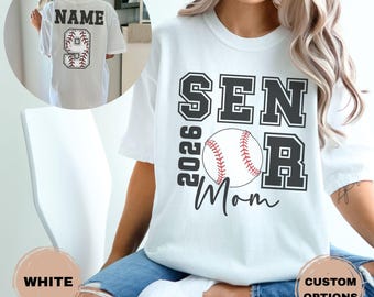 Senior Baseball Mom Shirt: Custom 2026 Comfort Colors Tee
