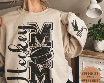 Personalized Hockey Mom Sweatshirt: Game Day Crewneck with Kid Name