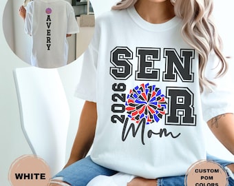 Senior Cheer Mom Comfort Colors Shirt Personalized Team Colors And Name 2027 T-Shirt Gift For Senior Night