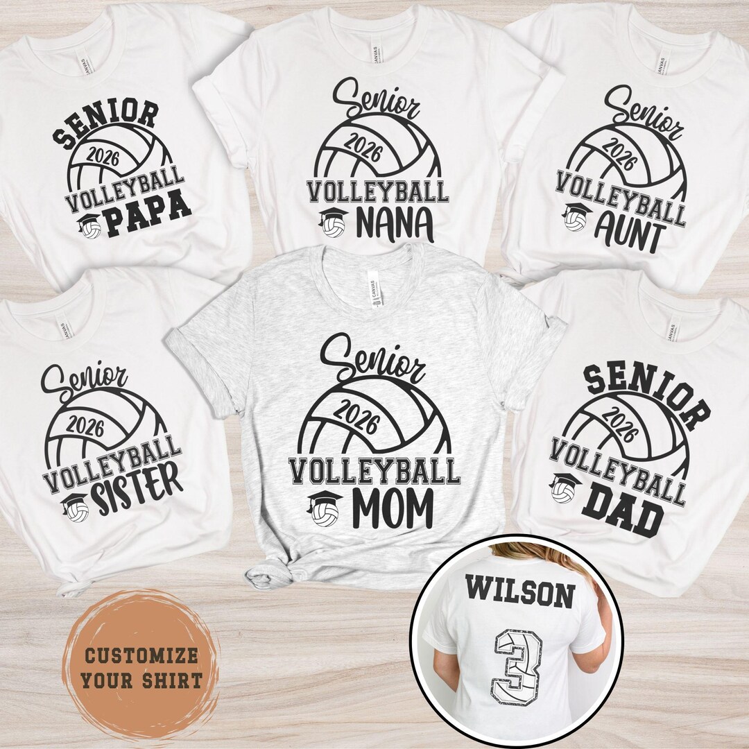 Volleyball Senior Family Shirts Custom Volleyball Senior Mom Dad