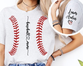 Personalized Baseball Mimi T-Shirt: Family Game Day Tee with Grandkids Names