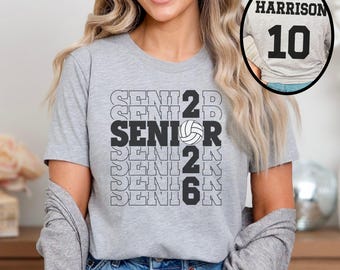 Custom Senior Volleyball Shirt Personalized Volleyball Senior Gift For Senior Night Class Of 2026 Volleyball T-Shirt Volleyball Team Tee
