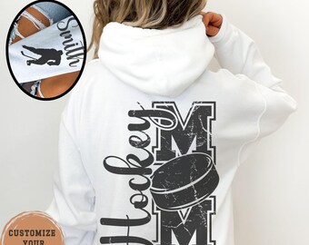 Personalized Hockey Mom Hoodie: Custom Name & Number