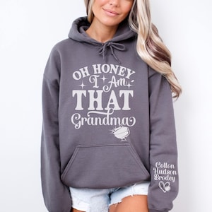 Custom Hockey Grandma Hoodie Personalized Grammy Hockey Sweatshirt Unique Game Day Hockey Gift Shirt For Granny Kids Name Number On Sleeve