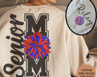 Custom Senior Cheer Mom Sweatshirt Personalized 2027 Cheerleading Senior Mama Gift For Senior Night
