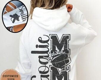 Personalized Goalie Mom Hoodie, Hockey Mom Sweatshirt With Name And Number