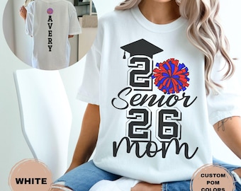 Senior Cheer Mom Comfort Colors Shirt Personalized Team Colors And Name 2027 T-Shirt Gift For Senior Night
