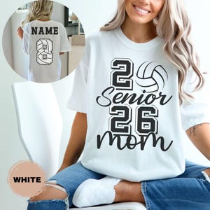 Senior Volleyball Mom Shirt Custom Volleyball Senior Mom Squad Tee Personalized Comfort Colors TShirt  2026 Senior Night Volleyball Mom Gift