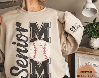 Custom Senior Baseball Mom Sweatshirt Personalized Baseball Senior Mama Crewneck 2026 Senior Night Baseball Gift Name And Number Shirt