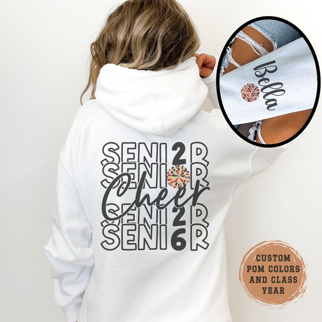 Senior Cheer Sweatshirt Personalize Cheerleader Senior Hoodie With