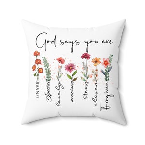 God Says You Are Wildflower Throw Pillow, Christian Home Decor imagem 6
