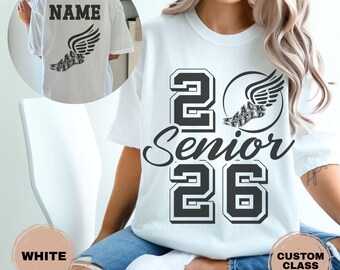 Custom Senior Track & Field Shirt Personalized Class of 2026 Track T-Shirt Senior Night Gift Unisex Comfort Colors Name Tee