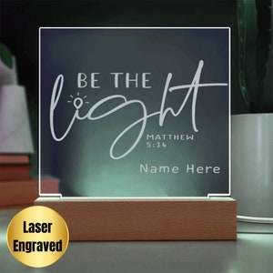 Personalized Bible Verse Gift LED Light Custom Night Light Modern Bible Verse Home Decor New Home Gift Be The Light Christian Graduation