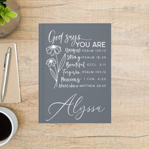 Personalized Christian Journal: God Says You Are, Floral Design With Name