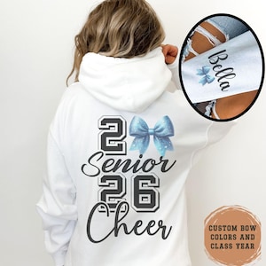 Personalized Senior Cheer Hoodie: Custom Name, Bow, Class of 2026