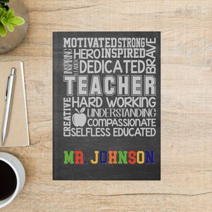 Unique Teacher Appreciation Gift Personalized Male Teacher Gift Journal ...