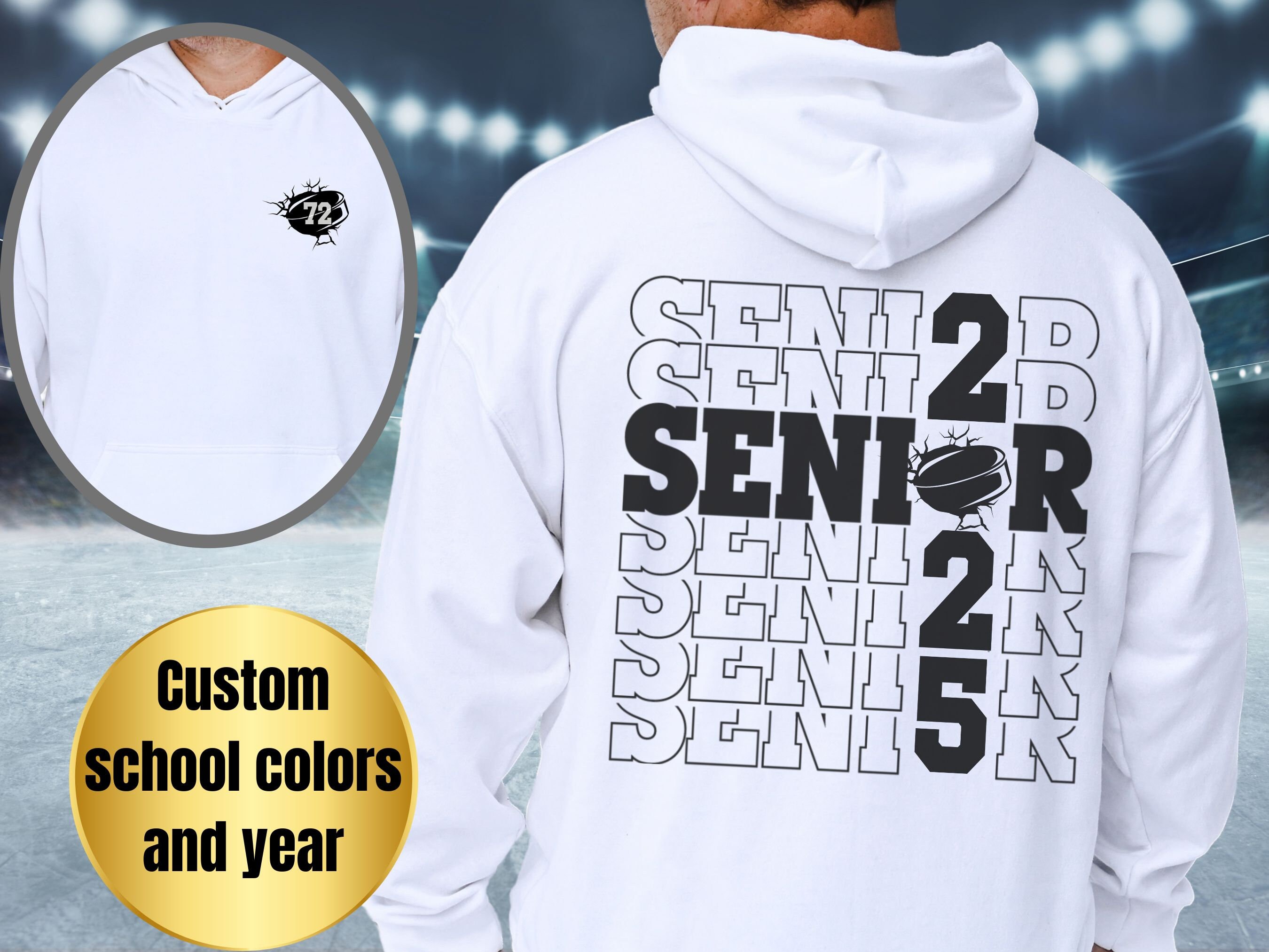 Senior Hockey Gift Custom Hockey Senior Hoodie Personalized Senior Hockey Gift Custom Hockey Senior Hoodie Personalized