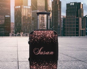 Personalized Sparkle Suitcase: Custom Carry-On Roller Bag